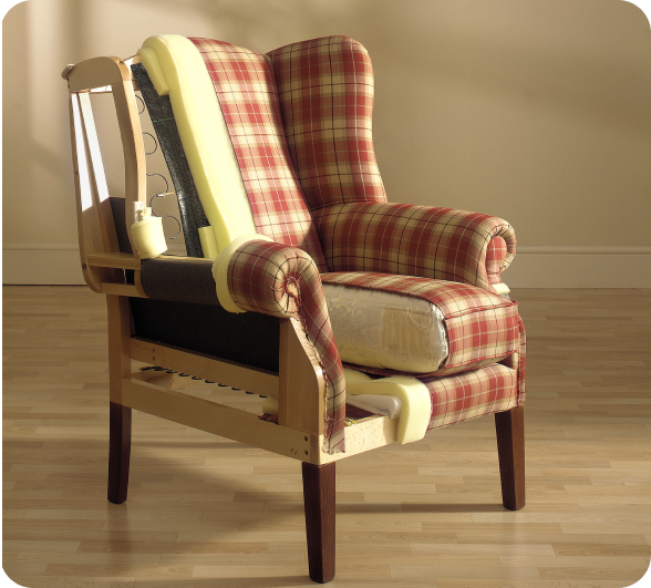 best upholstery Tampa wingback chair layers